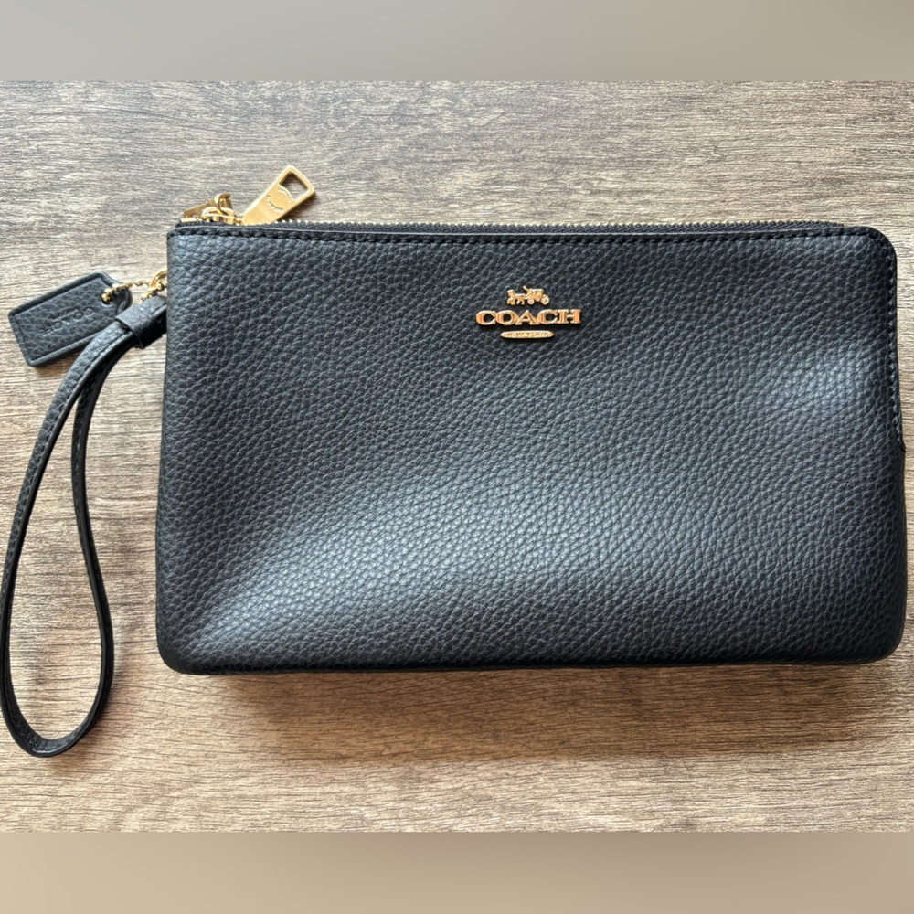 Coach double zip wristlet